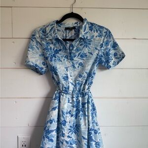 Lulu's Blue and White Floral Mini Dress